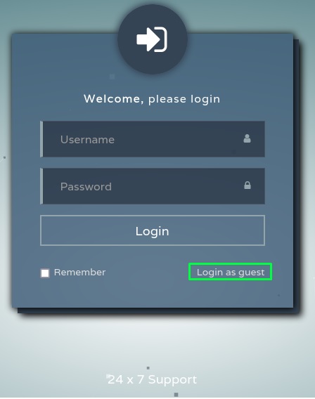 web app login page